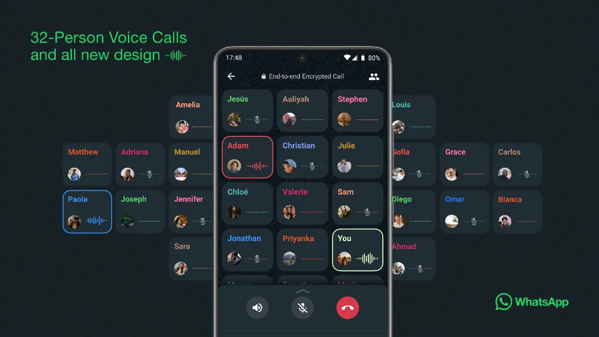 WhatsApp: Nuevos chats de voz diseñados para grupos extensos.