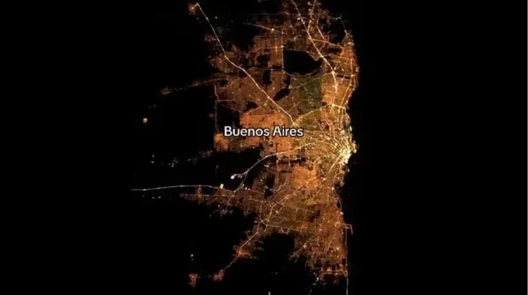 Imagen nocturna de Buenos Aires desde la Estación Espacial Internacional