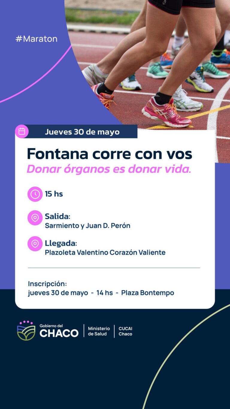 FONTANA: HOY SE REALIZARÁ UNA MARATÓN POR EL DÍA NACIONAL DE LA DONACIÓN DE ÓRGANOS