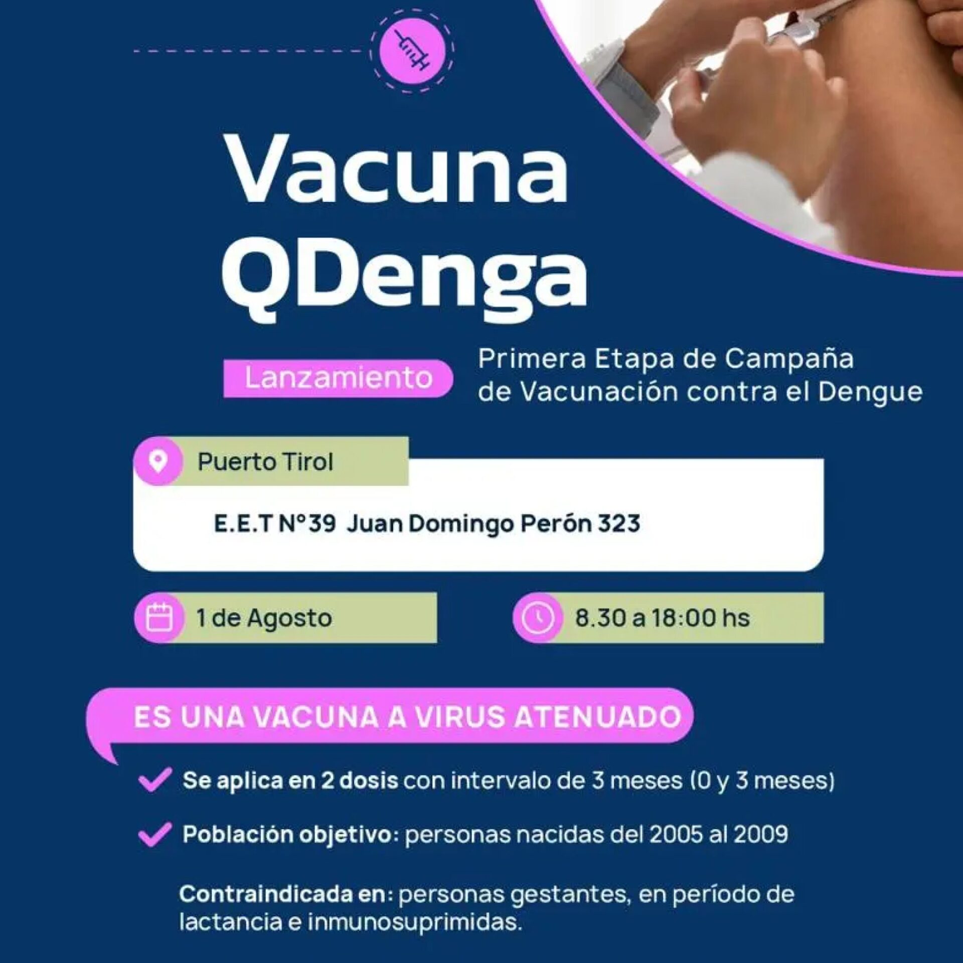 El Chaco Inicia la Vacunación contra el Dengue
