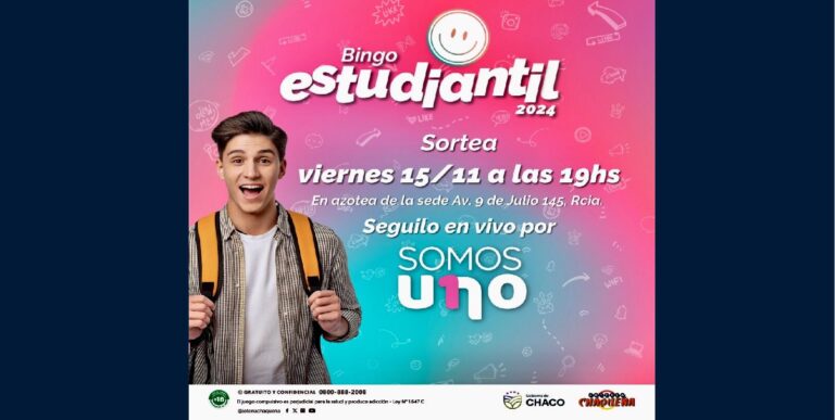 Lotería Chaqueña realizará el sorteo del Bingo Estudiantil 2024 con importantes premios en efectivo y una camioneta