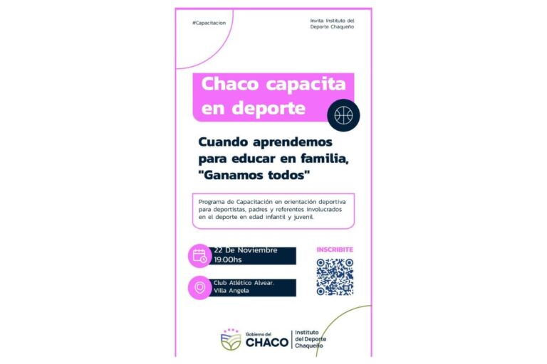 Villa Ángela será sede de “Chaco Capacita en Deportes” con una jornada para toda la familia