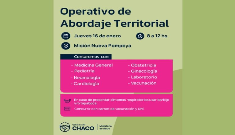 MISIÓN NUEVA POMPEYA RECIBIRÁ EL PRIMER OPERATIVO DE ABORDAJE TERRITORIAL DEL 2025