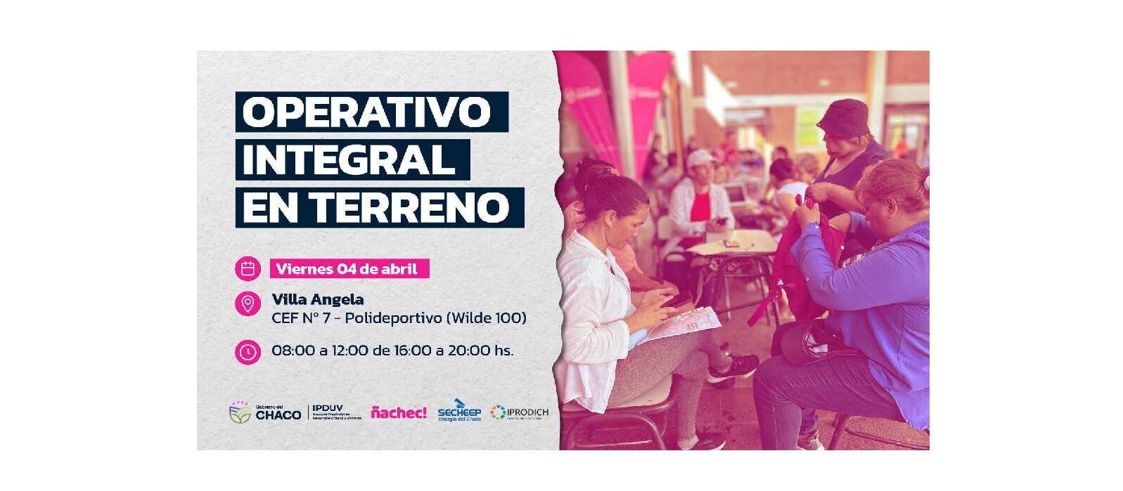 ESTE VIERNES EN VILLA ÁNGELA: EL GOBIERNO PROVINCIAL DESPLIEGA UN OPERATIVO INTEGRAL PARA ACERCAR TRÁMITES Y SERVICIOS