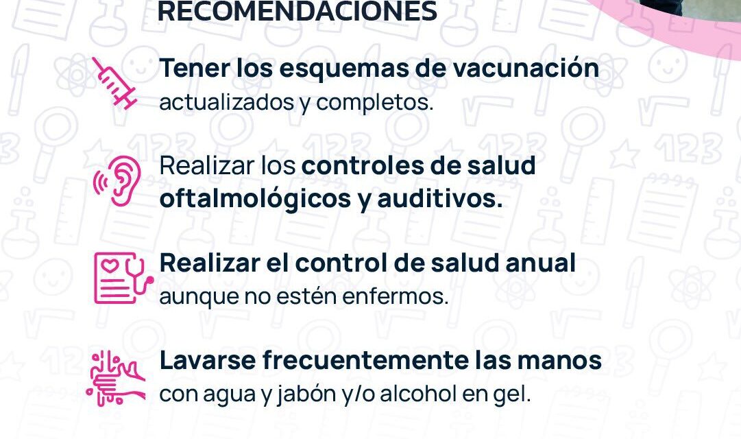 Vuelta a clases: Salud insta a completar controles médicos y esquemas de vacunación