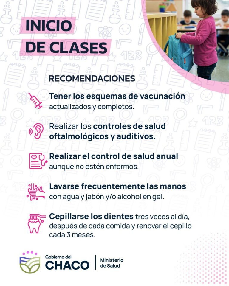 Vuelta a clases: Salud insta a completar controles médicos y esquemas de vacunación