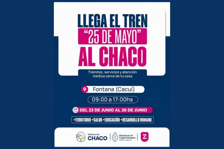Reprogramación: el Tren 25 de Mayo iniciará su atención en Fontana el próximo martes